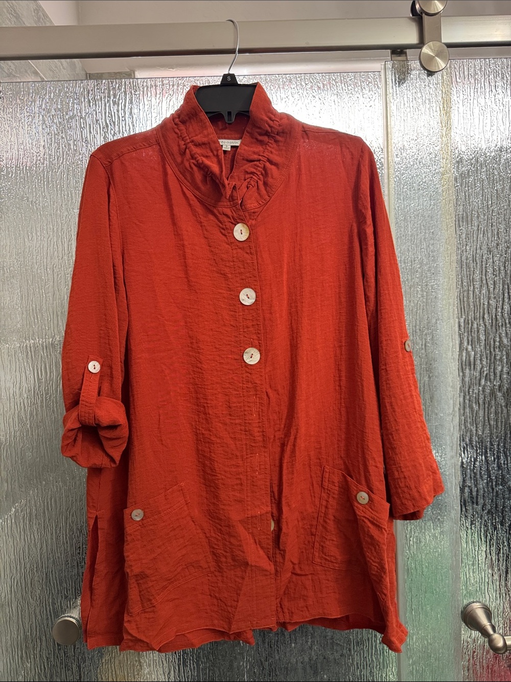 John Mark Rust Button-Front Tunic - Picture 6 of 9